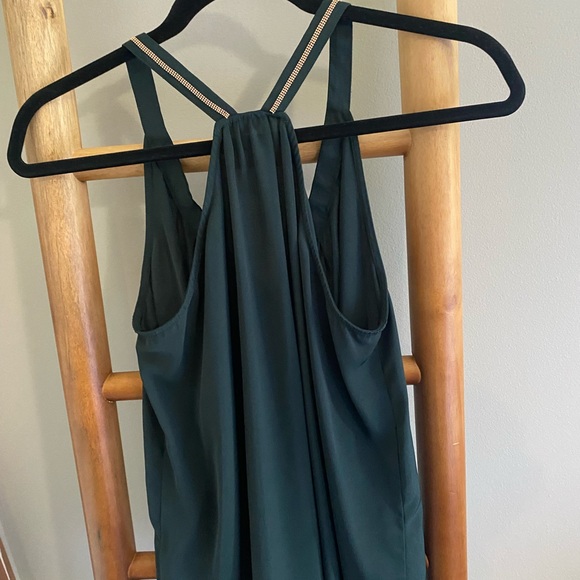 H&M Conscious Green Sleeveless Blouse with Gold Accent Trim Is | US Size 2 - Picture 7 of 8
